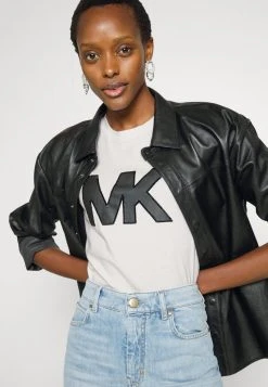 MICHAEL Michael Kors Damen SEQN LOGO TEE - T-Shirt Print - White -MICHAEL Michael Kors 03458924eb844f419fea0fdb5166a0eb