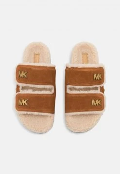 MICHAEL Michael Kors Damen STARK SLIDE - Pantolette Flach - Luggage -MICHAEL Michael Kors 0518883c74cd4cadb53fb45148efa8f5