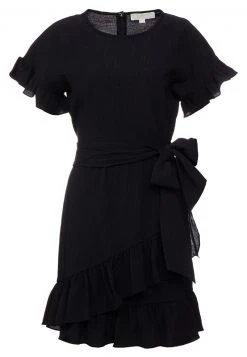 MICHAEL Michael Kors Damen RUFFLE WRAP DRESS - Freizeitkleid - Black -MICHAEL Michael Kors 058f99d113a840e5a5eeead62f10a5a5