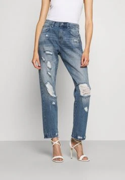 MICHAEL Michael Kors Damen DISTRESSD - Jeans Straight Leg - Auth Blue