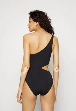 MICHAEL Michael Kors Damen ICONIC SOLIDS CUT OUT ONESHOULDER ONEPIECE - Badeanzug - Black -MICHAEL Michael Kors 0ae9aa8ab415450ab91ee1af8329272a