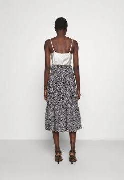 MICHAEL Michael Kors Damen HIPPIE MIDI SKIRT - A-Linien-Rock - Black/white -MICHAEL Michael Kors 0bb17b3340da40208d83ebc5d1b0fb16