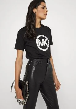MICHAEL Michael Kors Damen STUD CIRCLE LOGO TEE - T-Shirt Print - Black 11 MICHAEL Michael Kors Damen STUD CIRCLE LOGO TEE - T-Shirt Print - Black -MICHAEL Michael Kors 14133362cca5443583d9429e4538f2e4