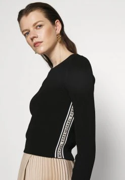 MICHAEL Michael Kors Damen TAPE CREW - Strickpullover - Black -MICHAEL Michael Kors 1520c9b96ec94e71a1d4b89669ee88cc
