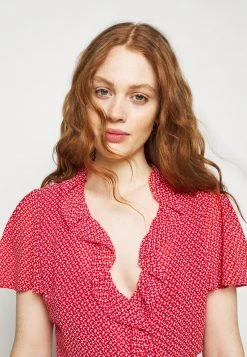 MICHAEL Michael Kors Damen PRINTED MIDI DRESS - Freizeitkleid - Crimson -MICHAEL Michael Kors 18e94e5b5167412dabfd1ea95daeb75c