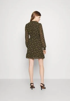MICHAEL Michael Kors Damen PALMETTO SMOCK DRESS - Freizeitkleid - Smoky Olive -MICHAEL Michael Kors 1befb364b4cd49c38e39b7f67e31080d