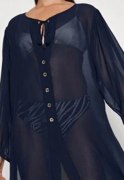 MICHAEL Michael Kors Damen LARGE GROMMET BUTTON FRONT COVERUP - Strandaccessoire - Navy -MICHAEL Michael Kors 1e8d81eb30974a69811c0b47f3707f4e