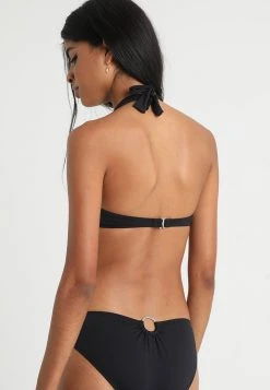 MICHAEL Michael Kors Damen ICONIC SOLIDS HALTER - Bikini-Top - Black -MICHAEL Michael Kors 25e1d2bde6c647b895a7300a73027f98