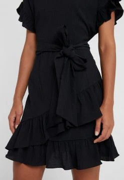MICHAEL Michael Kors Damen RUFFLE WRAP DRESS - Freizeitkleid - Black -MICHAEL Michael Kors 2a0a949456284b2ba8177588b661e999
