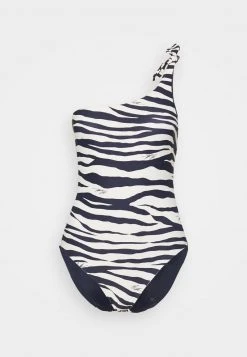 MICHAEL Michael Kors Damen REVERSIBLE ZEBRA ONE SHOULDER ONEPIECE - Badeanzug - Navy -MICHAEL Michael Kors 2a7f78c105ea4177bbbb17df09f901fa