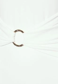 MICHAEL Michael Kors Damen ICONIC SOLIDS SASH LOGO V NECK ONEPIECE - Badeanzug - White -MICHAEL Michael Kors 30504830bea64f2da09ef3e02c91c800