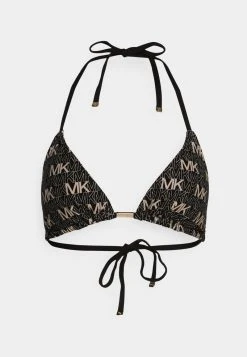 MICHAEL Michael Kors Damen MONOGRAM TRIANGLE - Bikini-Top - Black -MICHAEL Michael Kors 327c15424b094ea8b916b2ac2e58aedb