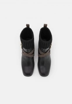 MICHAEL Michael Kors Damen KEISHA SOCK BOOTIE - Plateaustiefelette - Black/brown -MICHAEL Michael Kors 371c7985546e4504a01ff028864516f3