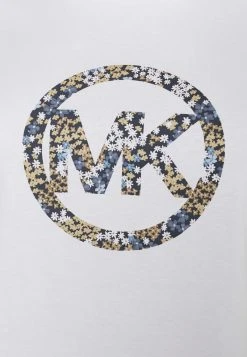 MICHAEL Michael Kors Damen FLORAL CIRCLE LOGO TEE - T-Shirt Print - White -MICHAEL Michael Kors 3f28f40d4d294d4fb5c30af1710e4aab