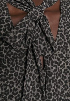 MICHAEL Michael Kors Damen CHEETAH TIE - Bluse - Malachitegry -MICHAEL Michael Kors 40a0268cbd9d400faa1dc67c052fb08b