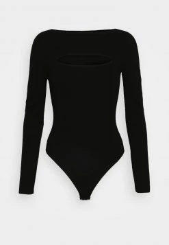 MICHAEL Michael Kors Damen BOAT CUT OUT BODYSUIT - Strickpullover - Black -MICHAEL Michael Kors 44b385a3ae0e484e8cce61562eb9de67