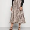 MICHAEL Michael Kors Damen PLEATED SNAKE SKIRT - A-Linien-Rock - Dune -MICHAEL Michael Kors 4bde572873184ec288ecd8df2cd5483d