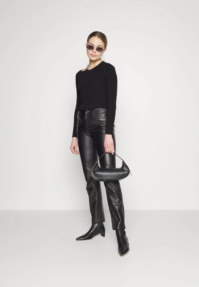 MICHAEL Michael Kors Damen CHAIN CUTOUT FITTED - Strickpullover - Black 4 MICHAEL Michael Kors Damen CHAIN CUTOUT FITTED - Strickpullover - Black - Image 2