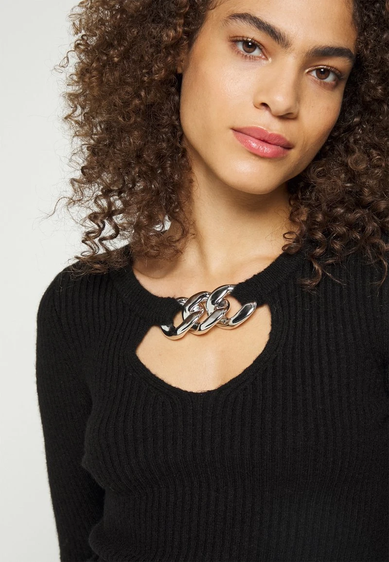 MICHAEL Michael Kors Damen CHAIN CUT OUT CROP - Strickpullover - Black 7 MICHAEL Michael Kors Damen CHAIN CUT OUT CROP - Strickpullover - Black - Image 5