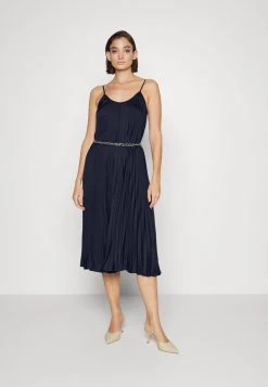 MICHAEL Michael Kors Damen PLEATED SLIP MIDI DRESS - Cocktailkleid/festliches Kleid - Midnightblue