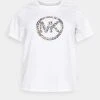 MICHAEL Michael Kors Damen FLORAL CIRCLE LOGO TEE - T-Shirt Print - White