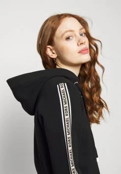 MICHAEL Michael Kors Damen LOGO ZIP HOODIE - Strickjacke - Black -MICHAEL Michael Kors 57aacd272e214a099d223da82251d94b