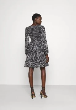 MICHAEL Michael Kors Damen ZEBRA SMOCK DRESS - Cocktailkleid/festliches Kleid - White/black -MICHAEL Michael Kors 5aa569952cbd4b969993af55e197f914