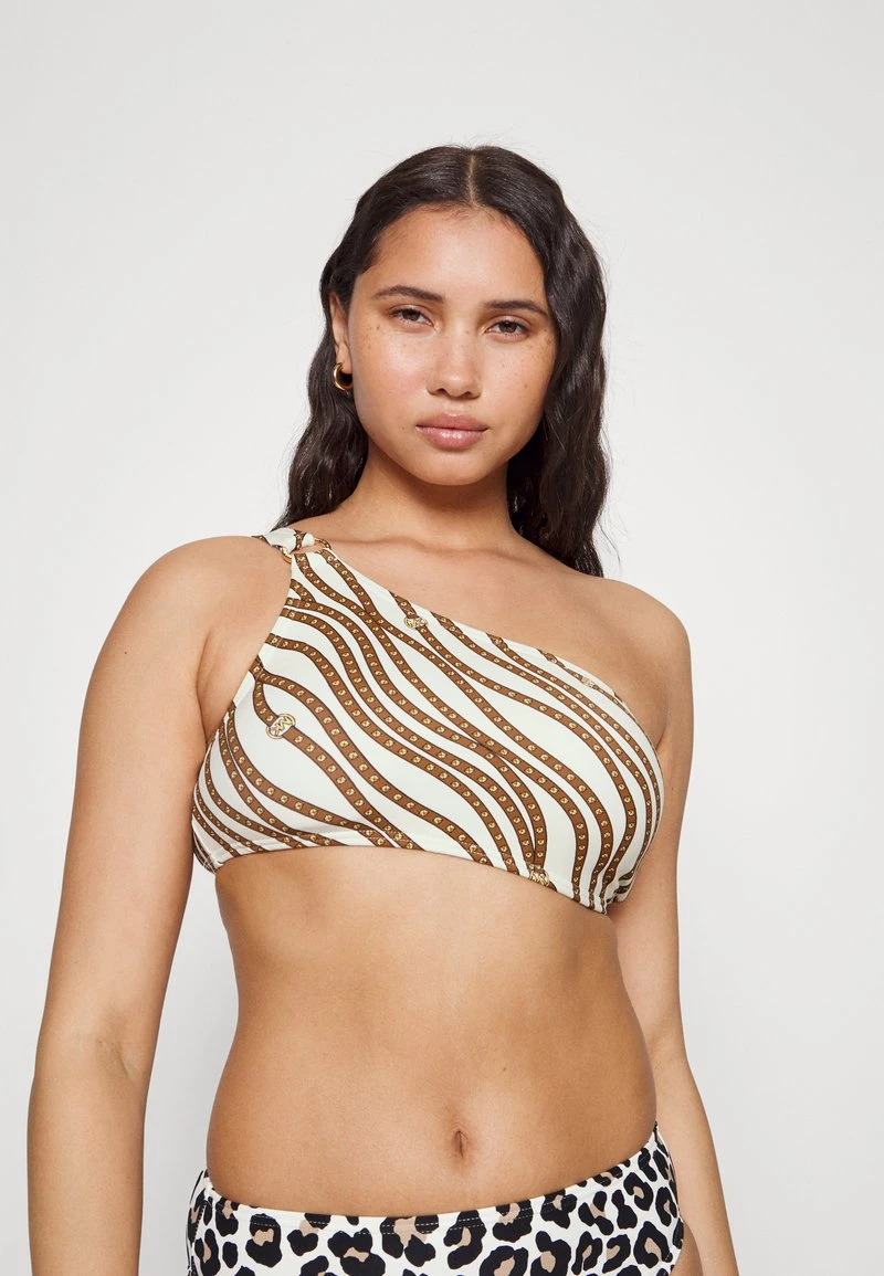 MICHAEL Michael Kors Damen DIAGONAL BELT LOGO RING ONESHOULDER - Bikini-Top - Bone 6 MICHAEL Michael Kors Damen DIAGONAL BELT LOGO RING ONESHOULDER - Bikini-Top - Bone - Image 4