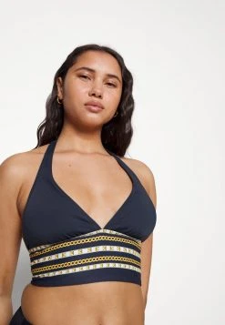 MICHAEL Michael Kors Damen CHAIN BORDER HALTER - Bikini-Top - Navy -MICHAEL Michael Kors 629d73fdf4b94b6aa2819f17a8eb62aa