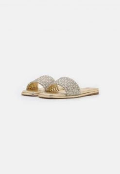 MICHAEL Michael Kors Damen SADLER SLIDE - Pantolette Flach - Pale Gold -MICHAEL Michael Kors 649e23deef3547aa812095efa3db2421