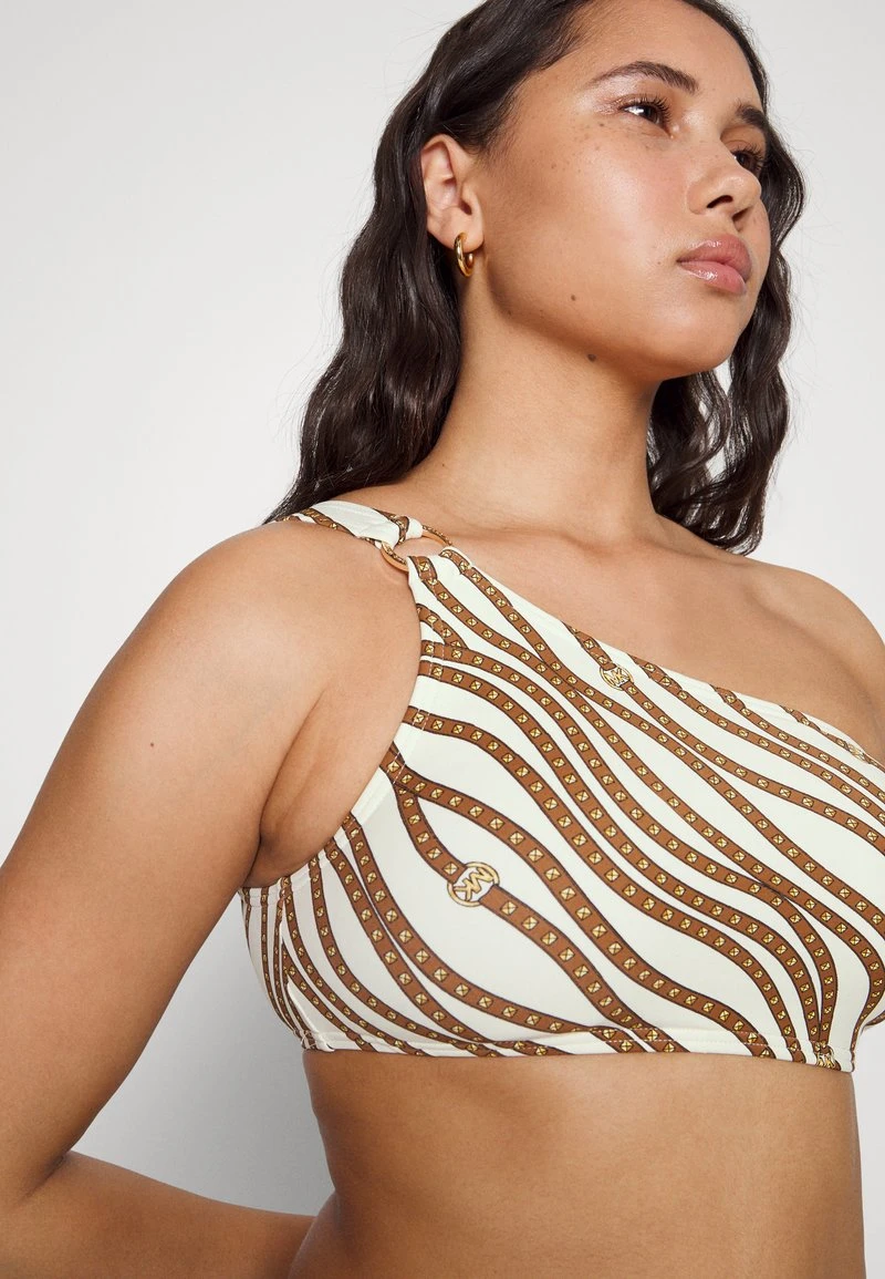 MICHAEL Michael Kors Damen DIAGONAL BELT LOGO RING ONESHOULDER - Bikini-Top - Bone 7 MICHAEL Michael Kors Damen DIAGONAL BELT LOGO RING ONESHOULDER - Bikini-Top - Bone - Image 5