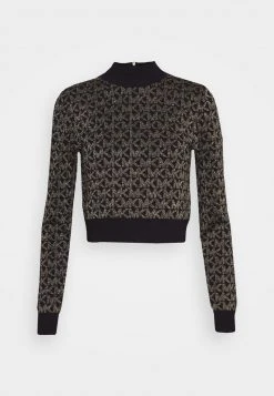MICHAEL Michael Kors Damen DOT CROP TOP - Strickpullover - Black/gold -MICHAEL Michael Kors 6a387ddd36ea41798b3fa2411f2443da