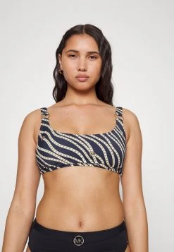 MICHAEL Michael Kors Damen DIAGONAL BELT LOGO RING BRALETTE - Bikini-Top - Navy