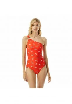 MICHAEL Michael Kors Damen SIGNATURE FEATHER - Badeanzug - Red