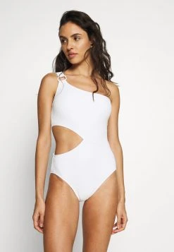 MICHAEL Michael Kors Damen DECADENT TEXTURE LOGO RING ONE PIECE - Badeanzug - White