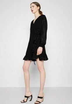 MICHAEL Michael Kors Damen CLIP WRAP - Cocktailkleid/festliches Kleid - Black -MICHAEL Michael Kors 72141bf7769344839e9a44b07bfa4372