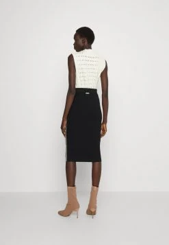 MICHAEL Michael Kors Damen LOGO TAPE SKIRT - Bleistiftrock - Black -MICHAEL Michael Kors 795566c4ec28475c92b7b59dd59cd6fe