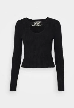 MICHAEL Michael Kors Damen CHAIN CUT OUT CROP - Strickpullover - Black 14 MICHAEL Michael Kors Damen CHAIN CUT OUT CROP - Strickpullover - Black -MICHAEL Michael Kors 7c53b978949b443d83bb172ca42063c9