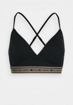 MICHAEL Michael Kors Damen LOGO ELASTIC SPORTY BRALETTE - Bikini-Top - Black -MICHAEL Michael Kors 88ec1c62d3fd435bbf60cb4c25145f2c