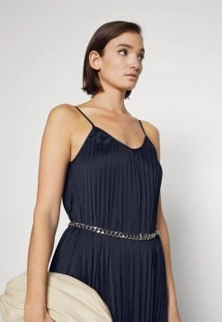 MICHAEL Michael Kors Damen PLEATED SLIP MIDI DRESS - Cocktailkleid/festliches Kleid - Midnightblue -MICHAEL Michael Kors 8a3718a0b41341f99e18221a7d5f9248