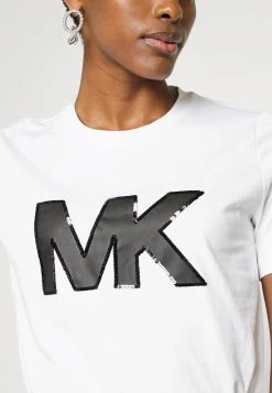 MICHAEL Michael Kors Damen SEQN LOGO TEE - T-Shirt Print - White -MICHAEL Michael Kors 8ea9e3ae0feb4cc0bb198cb456f44db0