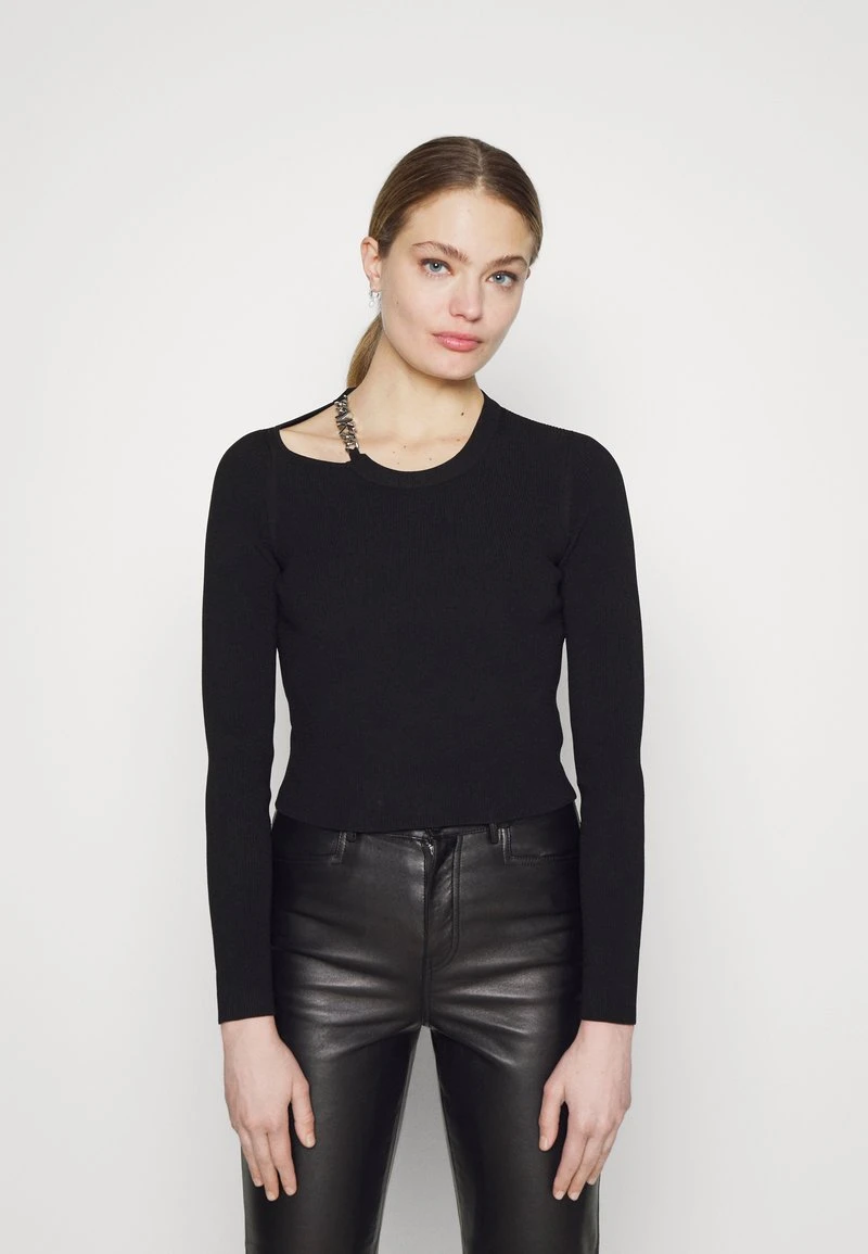 MICHAEL Michael Kors Damen CHAIN CUTOUT FITTED - Strickpullover - Black 3 MICHAEL Michael Kors Damen CHAIN CUTOUT FITTED - Strickpullover - Black