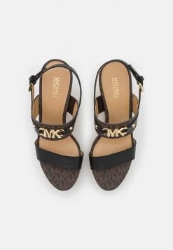 MICHAEL Michael Kors Damen FARRAH WEDGE - Plateausandalette - Brown/black -MICHAEL Michael Kors 8fe96d7b1f9543e49451ae02ae8e25d6