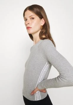 MICHAEL Michael Kors Damen TAPE CREW - Strickpullover - Pearl Heather -MICHAEL Michael Kors 90216b63881c46198aba04cf759a6d17