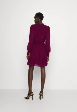 MICHAEL Michael Kors Damen CLIP SMOCKED DRESS - Freizeitkleid - Dark Ruby -MICHAEL Michael Kors 906550ca447b460286a4ab186d830d28