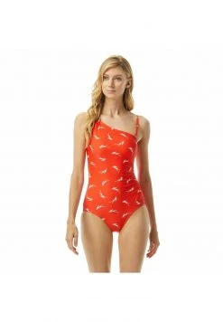 MICHAEL Michael Kors Damen SIGNATURE FEATHER - Badeanzug - Red -MICHAEL Michael Kors 90a45c89f690426ea8143091b50299c9