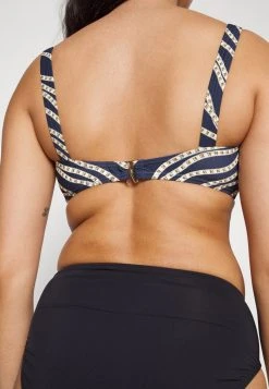 MICHAEL Michael Kors Damen DIAGONAL BELT LOGO RING BRALETTE - Bikini-Top - Navy -MICHAEL Michael Kors 91d09dc5ace54cc1821607ef7704196b