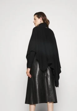 MICHAEL Michael Kors Damen ASYM PONCHO - Cape - Black -MICHAEL Michael Kors 92164c8638ee496e97c13a1ccf593b36