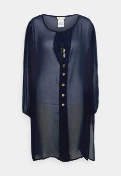 MICHAEL Michael Kors Damen LARGE GROMMET BUTTON FRONT COVERUP - Strandaccessoire - Navy -MICHAEL Michael Kors 9356186ba6fa487685d89a713ce90eb5