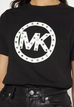 MICHAEL Michael Kors Damen STUD CIRCLE LOGO TEE - T-Shirt Print - Black 13 MICHAEL Michael Kors Damen STUD CIRCLE LOGO TEE - T-Shirt Print - Black -MICHAEL Michael Kors 95f1b2ab06cf47c486ece4c835a9c5f3
